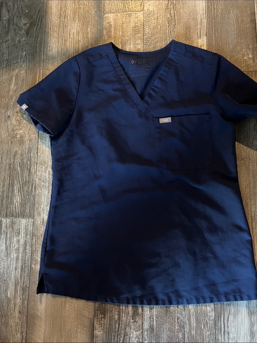 Figs Navy V-Neck Scrub Top